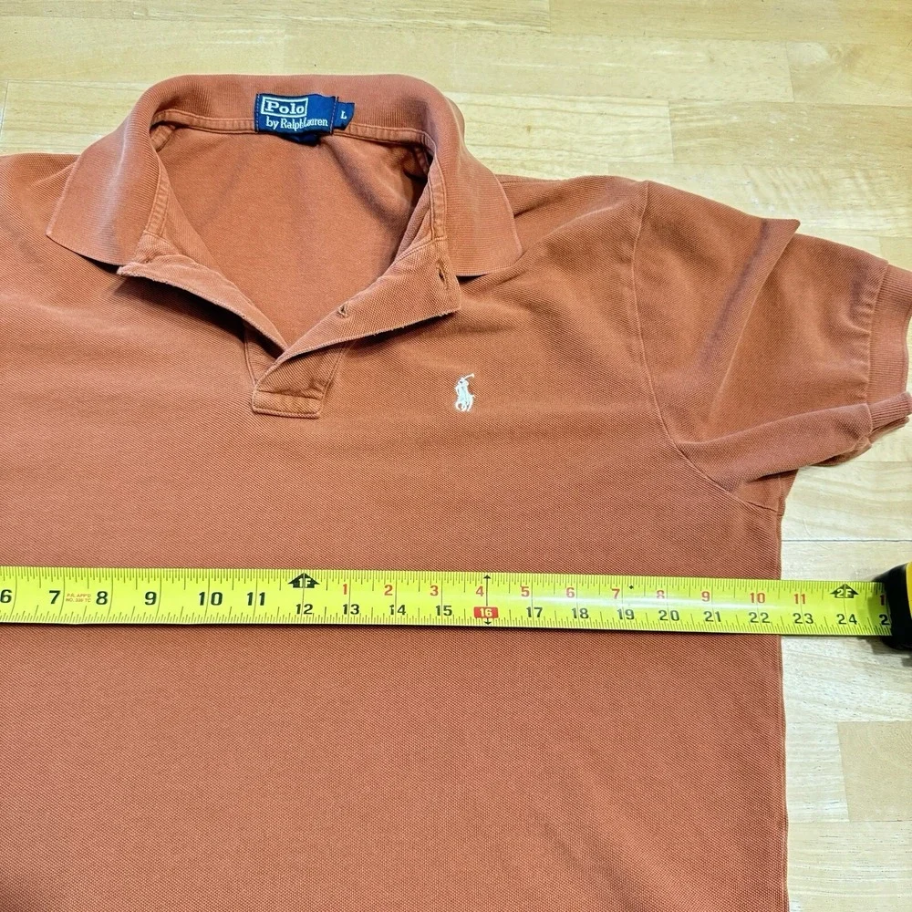 Polo by Ralph Lauren Mens Shirt Rust Orange Classic Collared Shirt Size Large